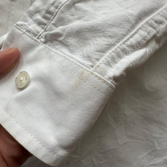 Cinch Men's Size Medium White Long Sleeve Button Up Shirt 100% Cotton - Picture 7 of 13